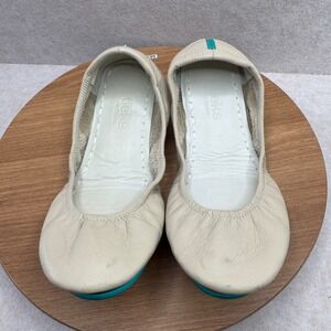 Tieks by Gavrieli Ballet Flats Leather Cream Ivory White Sz 7 Slip on Foldable